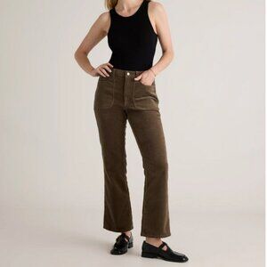 Olive Green Corduroy Flare Pants